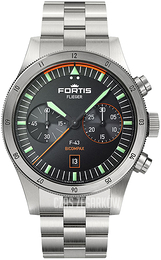 Fortis Flieger Czarny/Stal Ø43 mm F4240004