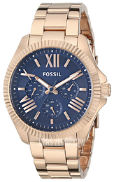 Fossil Niebieski/Stal w kolorze różowego złota Ø40 mm AM4566