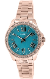 Fossil Niebieski/Stal w kolorze różowego złota Ø29 mm AM4584