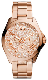 Fossil Zestaw kryształów/Stal w kolorze różowego złota Ø40 mm AM4604