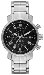 Fossil Chronograph Czarny/Stal Ø42 mm BQ1000