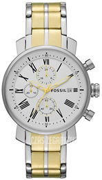 Fossil Chronograph Srebrny/Stal w odcieniu złota Ø42 mm BQ1001