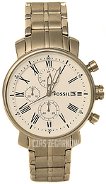 Fossil Chronograph Kremowy/Stal w odcieniu złota Ø40 mm BQ1002