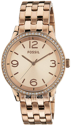 Fossil Glitz Różowe złoto/Stal w kolorze różowego złota Ø38 mm BQ1420