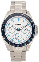 Fossil Biały/Stal Ø45 mm BQ2240