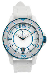 Fossil Riley Biały/Guma Ø38 mm CE1049