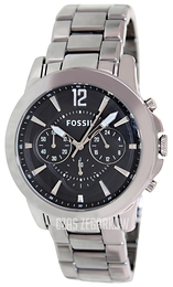 Fossil Grant Czarny/Stal Ø44 mm CE5016