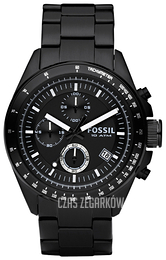 Fossil Decker Czarny/Stal Ø44 mm CH2601IE