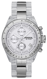 Fossil Decker Biały/Stal Ø44 mm CH2681