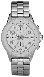 Fossil Maddox Biały/Stal Ø43 mm CH2715