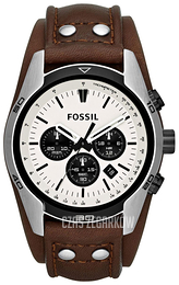 Fossil Chronograph Biały/Skóra Ø44 mm CH2890