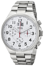 Fossil Biały/Stal Ø46 mm CH2903