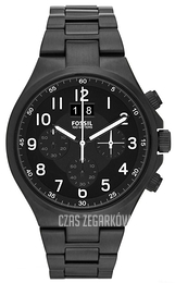 Fossil Qualifier Czarny/Stal Ø45 mm CH2904