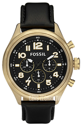 Fossil Dress Czarny/Skóra Ø46 mm DE5000