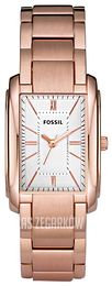 Fossil Dress Biały/Stal w kolorze różowego złota ES2731