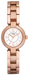 Fossil Evelyn Biały/Stal w kolorze różowego złota Ø24 mm ES2742