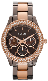Fossil Stella Brązowy/Stal w kolorze różowego złota Ø37 mm ES2955