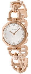 Fossil Biały/Stal w kolorze różowego złota Ø28 mm ES3350