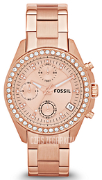 Fossil Decker Różowe złoto/Stal w kolorze różowego złota Ø38 mm ES3352