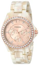 Fossil Stella Różowe złoto/Żywica z tworzywa sztucznego Ø38 mm ES3579