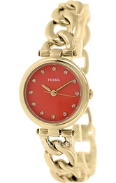 Fossil Czerwony/Stal w kolorze różowego złota Ø28 mm ES3581