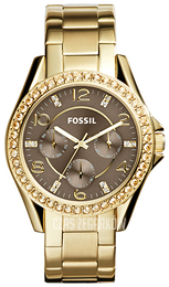 Fossil Brązowy/Stal w odcieniu złota Ø38 mm ES3695