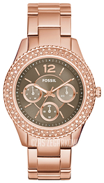 Fossil Stella Brązowy/Stal w kolorze różowego złota Ø38 mm ES3863
