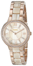 Fossil Vintage Biały/Stal w kolorze różowego złota Ø30 mm ES3965