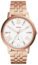 Fossil Biały/Stal w kolorze różowego złota Ø40 mm ES4246