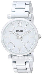 Fossil Biały/Stal Ø35 mm ES4401