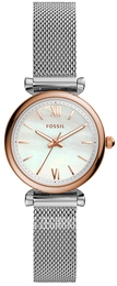 Fossil Carlie Biały/Stal Ø28 mm ES4614