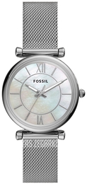 Fossil Carlie Biały/Stal Ø34 mm ES4919