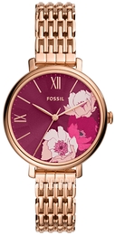 Fossil Jacqueline Czerwony/Stal w kolorze różowego złota Ø36 mm ES5078