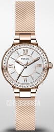 Fossil Virginia Biały/Stal w kolorze różowego złota Ø30 mm ES5111