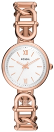 Fossil Carlie Biały/Stal w kolorze różowego złota Ø30 mm ES5273