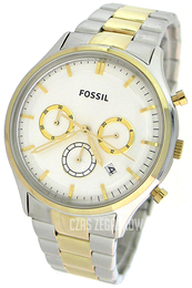 Fossil Chronograph Srebrny/Stal w odcieniu złota Ø41 mm FS4643