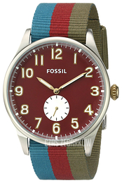 Fossil Czerwony/Tkanina Ø42 mm FS4955