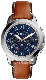 Fossil Grant Niebieski/Skóra Ø44 mm FS5210IE