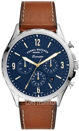Fossil Forrester Chrono Niebieski/Skóra Ø46 mm FS5607