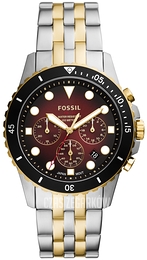 Fossil FB-01 Czerwony/Pozlacana Ø42 mm FS5881
