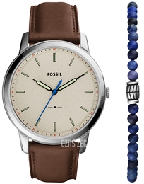 Fossil Minimalist Szary/Skóra Ø44 mm FS5966SET