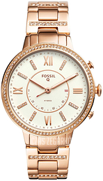 Fossil Biały/Stal w kolorze różowego złota Ø36 mm FTW5010