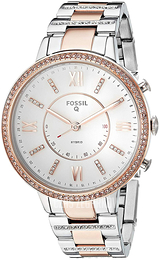 Fossil Biały/Stal w kolorze różowego złota Ø36 mm FTW5011