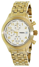 Fossil Compass Biały/Stal w odcieniu złota Ø38 mm JR1434