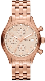 Fossil Chronograph Różowe złoto/Stal w kolorze różowego złota Ø38 mm JR1435