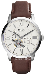 Fossil Mechanical Biały/Skóra Ø44 mm ME3064