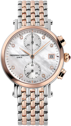 Frederique Constant Classics Quartz Biały/Stal w kolorze różowego złota Ø34 mm FC-291MPWD2R2B