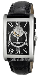 Frederique Constant Classics Carree Heart Beat Date Czarny/Skóra Ø47 mm FC-315BS4C26