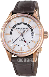 Frederique Constant Yacht Timer Gmt Srebrny/Skóra Ø42 mm FC-350VT4H4