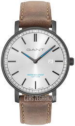Gant Nashville Srebrny/Skóra Ø42 mm GT006020